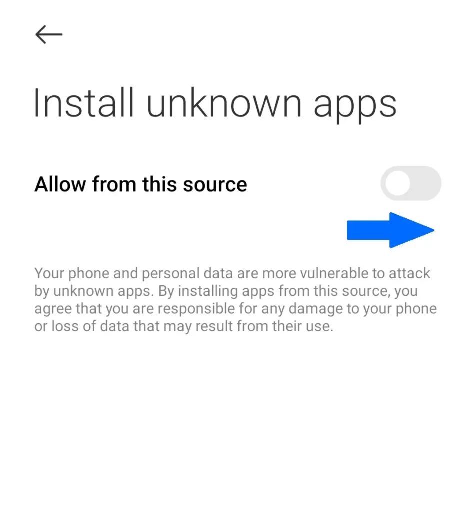 Izinkan Instalasi dari Sumber Tidak Dikenal